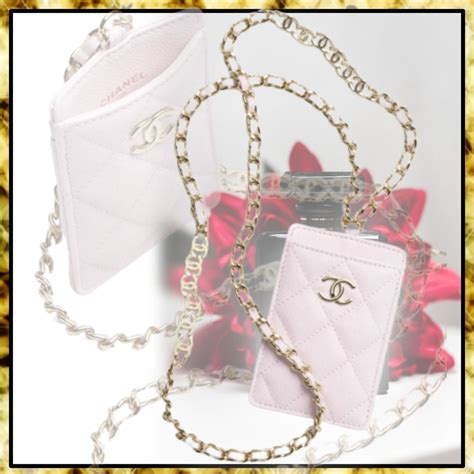 chanel card holder keychain|white chanel wallet on chain.